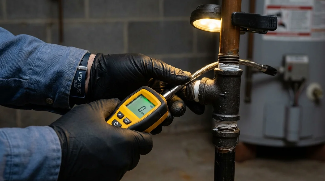 Gas leak detection with electronic sniffer by Johns Plumbing LLC in Clearwater